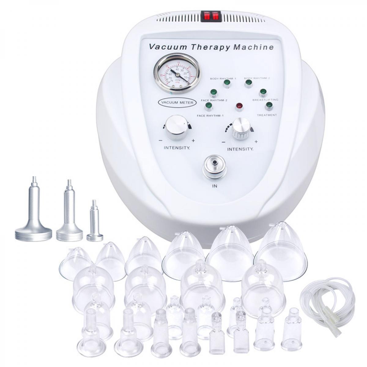 FREYARA Vacuum Therapy Cupping Machine with 24 Acrylic Cups, Body Scraping Shape Massage for Butt, Breast Body, Plug Charge