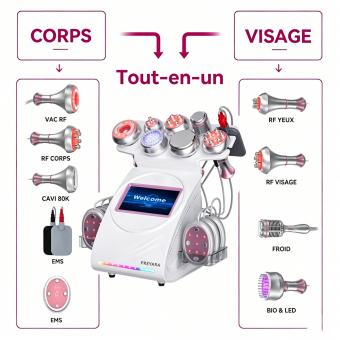 80K RF Machine de Cavitation, Tampon à Micro-courant EMS, 9 en 1 élimination des Graisses, Appareil de Massage sous Vide pour Salon SPA