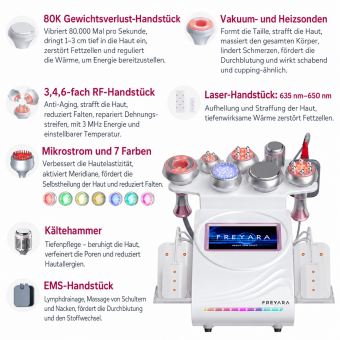 9in1 80K RF Ultraschall Kavitation Maschine, Lipolaser Pads, Körper Abnehmen, Vakuum Massager Gerät für SPA Salon