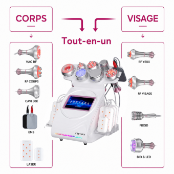 Machine de Cavitation RF 80K, Coussinets Lipolaser, Amincissement du Corps 9en1, Appareil de Massage sous Vide pour Salon de SPA