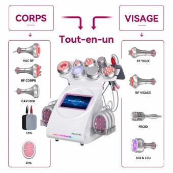 80K RF Machine de Cavitation, Tampon à Micro-courant EMS, 9 en 1 élimination des Graisses, Appareil de Massage sous Vide pour Salon SPA