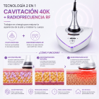 Mini Dispositivo de Cavitación Ultrasónica 40K y Radiofrecuencia RF para Reafirmar y Mejorar la Apariencia de la Piel