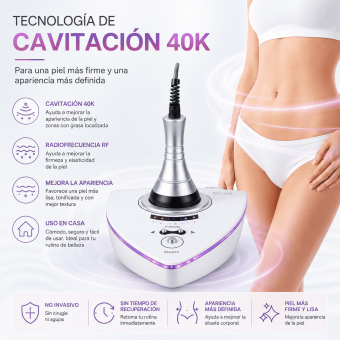 FREYARA Mini Dispositivo de Cavitación Ultrasónica 40K y Radiofrecuencia RF para el Cuidado Corporal y una Piel Más Firme