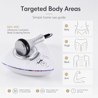Mini 40K Ultrasonic Cavitation Body Fat Burning Sculpting Device, Cellulite Removal Machine Skin Firming Massager for Firming and Shaping
