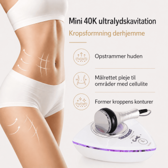 Mini 40K ultralyd kavitationsmaskine til fedtreduktion og kropsformning – reducerer cellulite og opstrammer huden