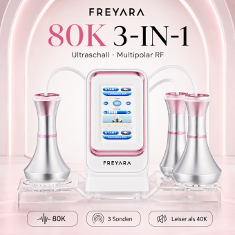 FREYARA 80K 3in1 Radiofrequenz Ultraschall Kavitationsgerät,  Körperschlankheits System, Fettverbrennung Cellulite Körpermassagegerät