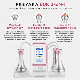 Machine de cavitation RF 80K appareil lipocavitation, système d'amincissement du corps à ultrasons 3 en 1, masseur de corps en cellulite brûlant les graisses