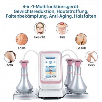 80K 3in1 Radiofrequenz Ultraschall Kavitationsgerät,  Körperschlankheits System, Fettverbrennung Cellulite Körpermassagegerät