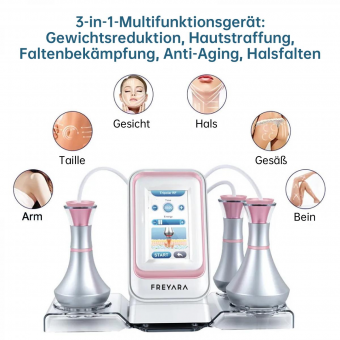 80K 3in1 Radiofrequenz Ultraschall Kavitationsgerät,  Körperschlankheits System, Fettverbrennung Cellulite Körpermassagegerät
