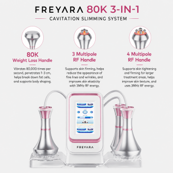 80K Radiofrequency Cavitation Machine, 3in1 Ultrasonic Body Slimming System, Fat Burning Cellulite Body Massager