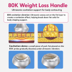 80K Radiofrequency Cavitation Machine, 3in1 Ultrasonic Body Slimming System, Fat Burning Cellulite Body Massager