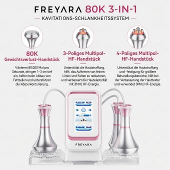 80K 3in1 Radiofrequenz Ultraschall Kavitationsgerät,  Körperschlankheits System, Fettverbrennung Cellulite Körpermassagegerät