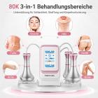 80K 3in1 Radiofrequenz Ultraschall Kavitationsgerät,  Körperschlankheits System, Fettverbrennung Cellulite Körpermassagegerät