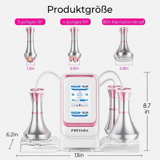 80K 3in1 Radiofrequenz Ultraschall Kavitationsgerät,  Körperschlankheits System, Fettverbrennung Cellulite Körpermassagegerät