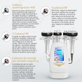 4in1 40K Radio-frequency Vacuum Ultrasonic Cavitation Machine, Body Slimming Sculpting Device for Face, Arm, Waist, Belly, Leg