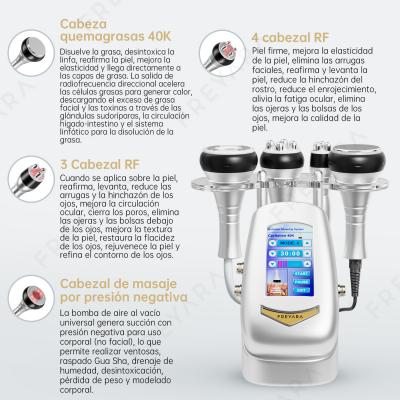 FREYARA Máquina de Cavitación 40K 4 en 1 con Radiofrecuencia RF y Vacío | Equipo de Moldeo Corporal para Casa y Centros de Estética
