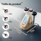 Appareil de cavitation ultrasonique sous vide à radiofréquence 40K 4 en 1 (or rose), appareil de remodelage corporel pour le visage, les bras, la taille, le ventre et les jambes.