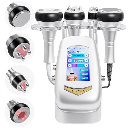 FREYARA 4in1 40K Abnehmen Maschine Vakuum Radiofrequenz Ultraschall Kavitationsgerät, Fettverbrennung Schönheitsmaschine zur Körperformung mit Gesicht, Arm, Taille, Bauch, Bein