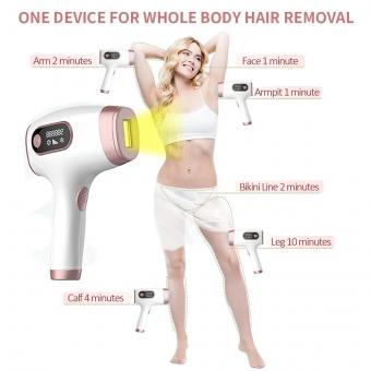 IPL Laser Ontharing Permanent Thuis, IJs Pijnloos voor het Hele Lichaam, 990000 Flitsen, 5 Niveaus, FDA Gecertificeerd, Wit