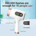 IPL Laser Ontharing Permanent Thuis, IJs Pijnloos voor het Hele Lichaam, 990000 Flitsen, 5 Niveaus, FDA Gecertificeerd, Wit