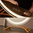 Ronde kaptafelspiegel 50 cm/20" groot voor kaptafel, 3 lichtstanden, instelbare helderheid, 360° rotatie, stekkeroplader, goudkleurig