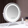 Round Vanity Mirror 50cm/20" Large for Dressing Table, 3 Light Mode, Adjustable Brightness, 360° Rotation, Plug Charge, White