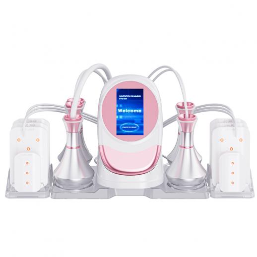 80K RF ultralydsvakuumkavitationssystem 6 i 1, til fedtforbrænding, slankekure og formgivning, med Lipolaser-puder