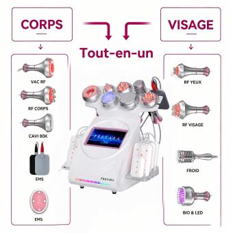 Machine de Cavitation RF 80K, Coussinets Lipolaser, Amincissement du Corps 9en1, Appareil de Massage sous Vide pour Salon de SPA