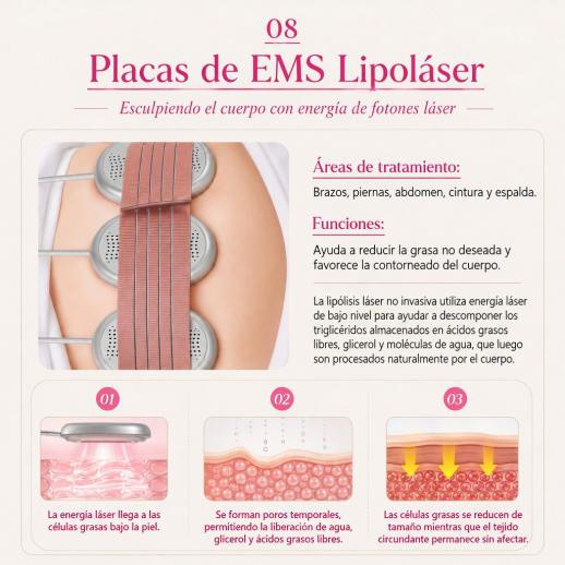 Máquina de cavitación ultrasónica 80k 9 en 1 profesional con almohadillas de lipoláser para adelgazamiento corporal, masajeador de vacío para salón de spa.