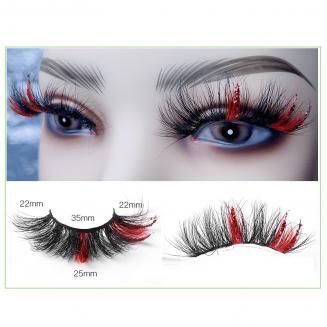 8D False Eyelashes، Glitter Color، مينك 19