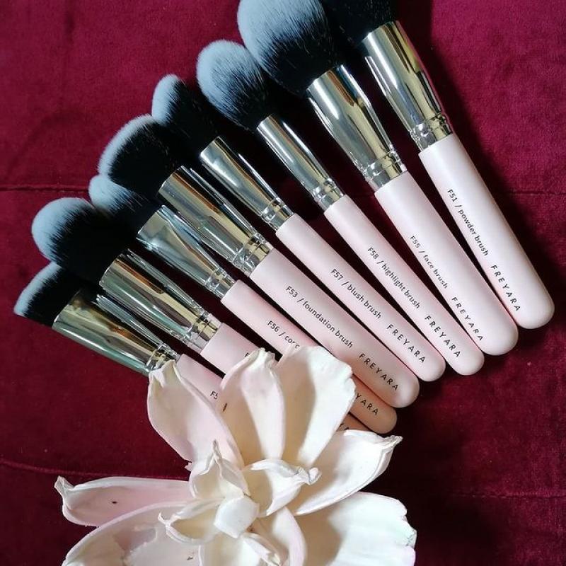 FREYARA Pincéis Maquiagem Profissional Kit 25pcs, Rosa Brilhante