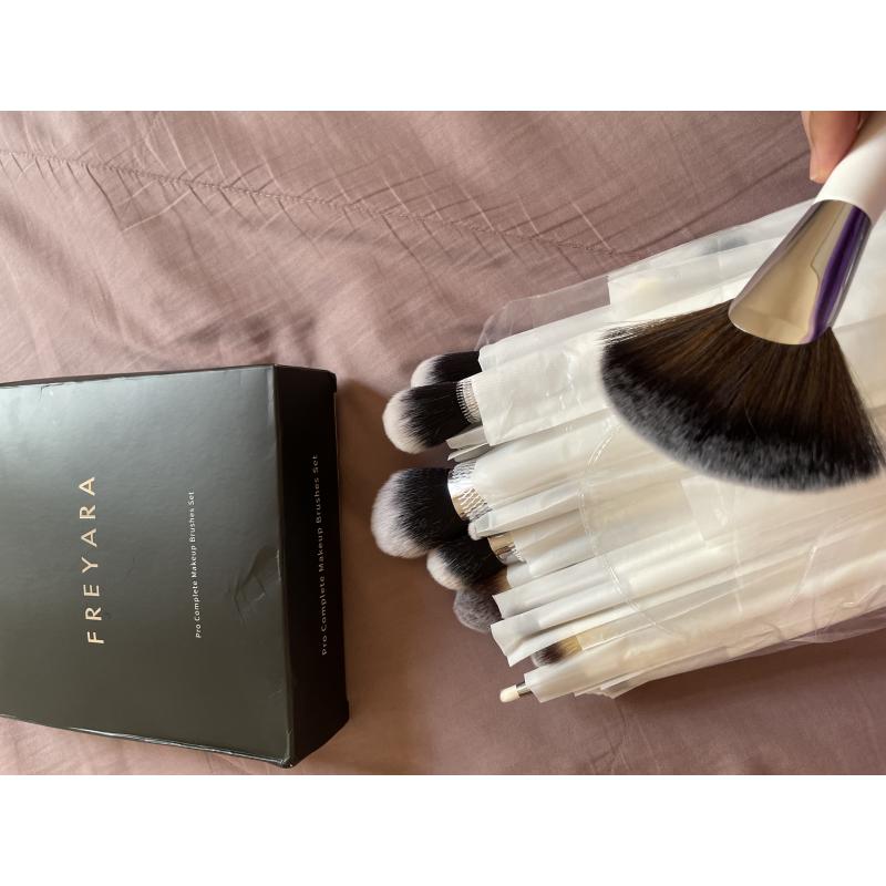 FREYARA Pincéis Maquiagem Profissional Kit 30pcs, Clássico Branco