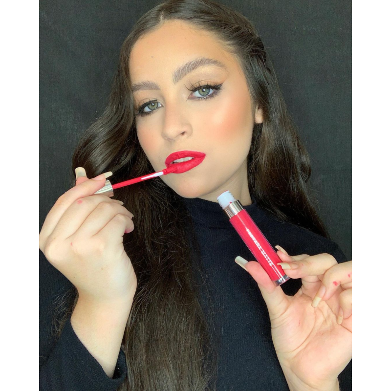 Waterproof, Longa Duração, Lipgloss Matte, Hibiscus