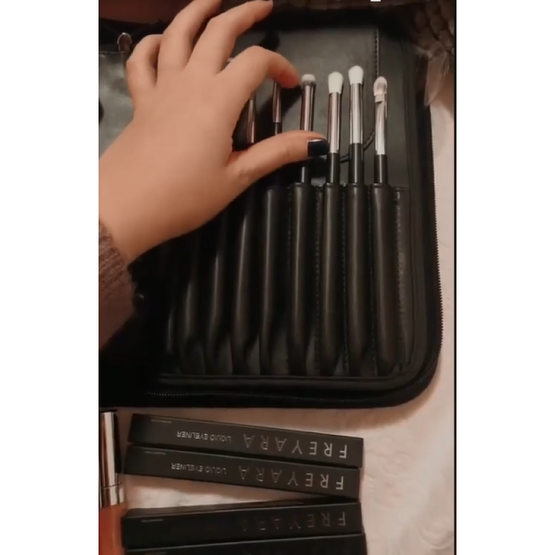 Kit Profissional de 30pcs Pincéis de Maquiagem Preto com Bolsa Organizador