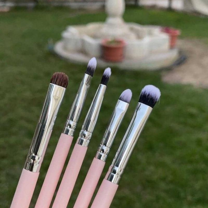 Kit Profissional de 25pcs Pincéis de Maquiagem Rosa com Bolsa Organizador