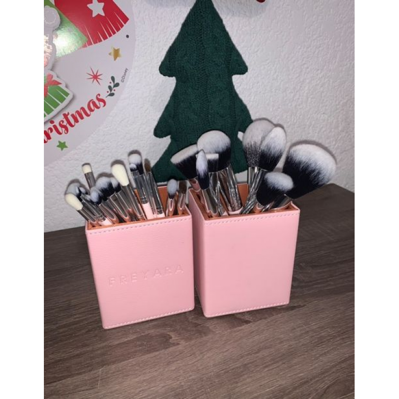 Kit Profissional de 25pcs Pincéis de Maquiagem com Suporte Magnético, Rosa