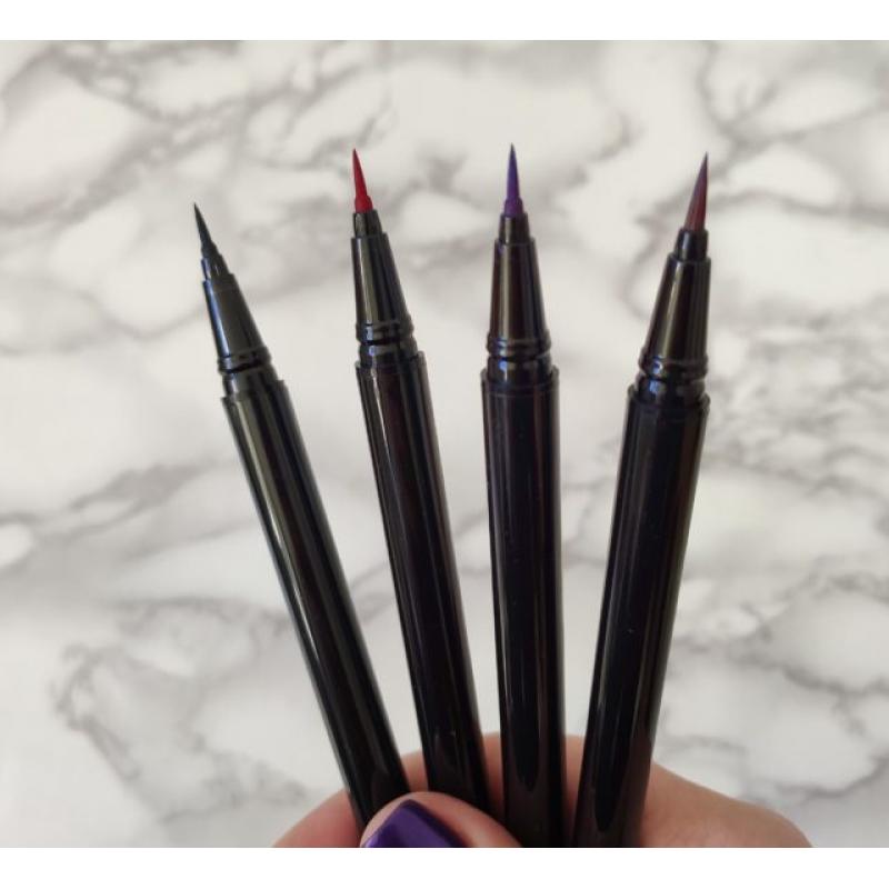 Impermeable, Larga Duración, Delineador de Ojos Líquido 4 en 1, Negro, Rojo, Violeta, Caramel