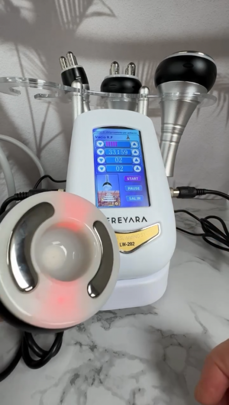 4in1 40K Abnehmen Maschine Vakuum Radiofrequenz Ultraschall Kavitationsgerät, Fettverbrennung, Anti Cellulite Schönheitsmaschine zur Körperformung mit Gesicht, Arm, Taille, Bauch, Bein