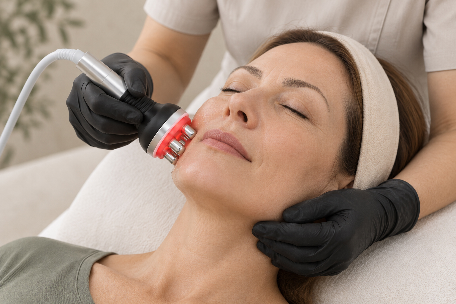 RF treatment scene with FREYARA machine