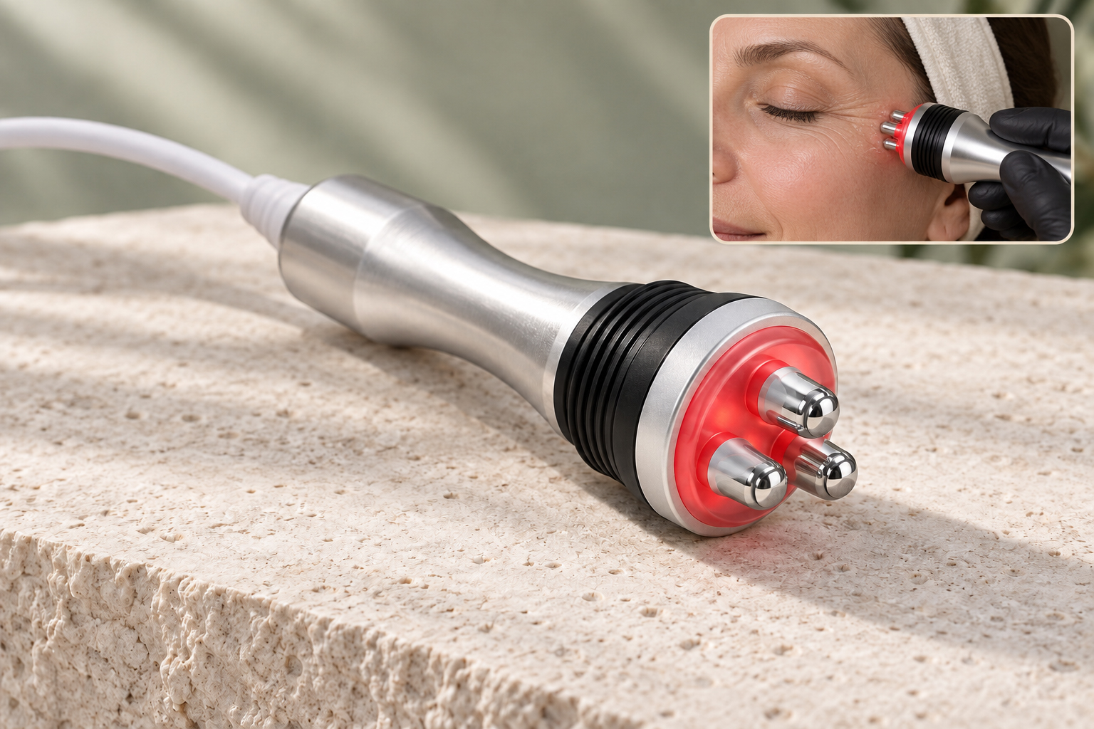 3-pole eye RF handpiece and eye-area treatment