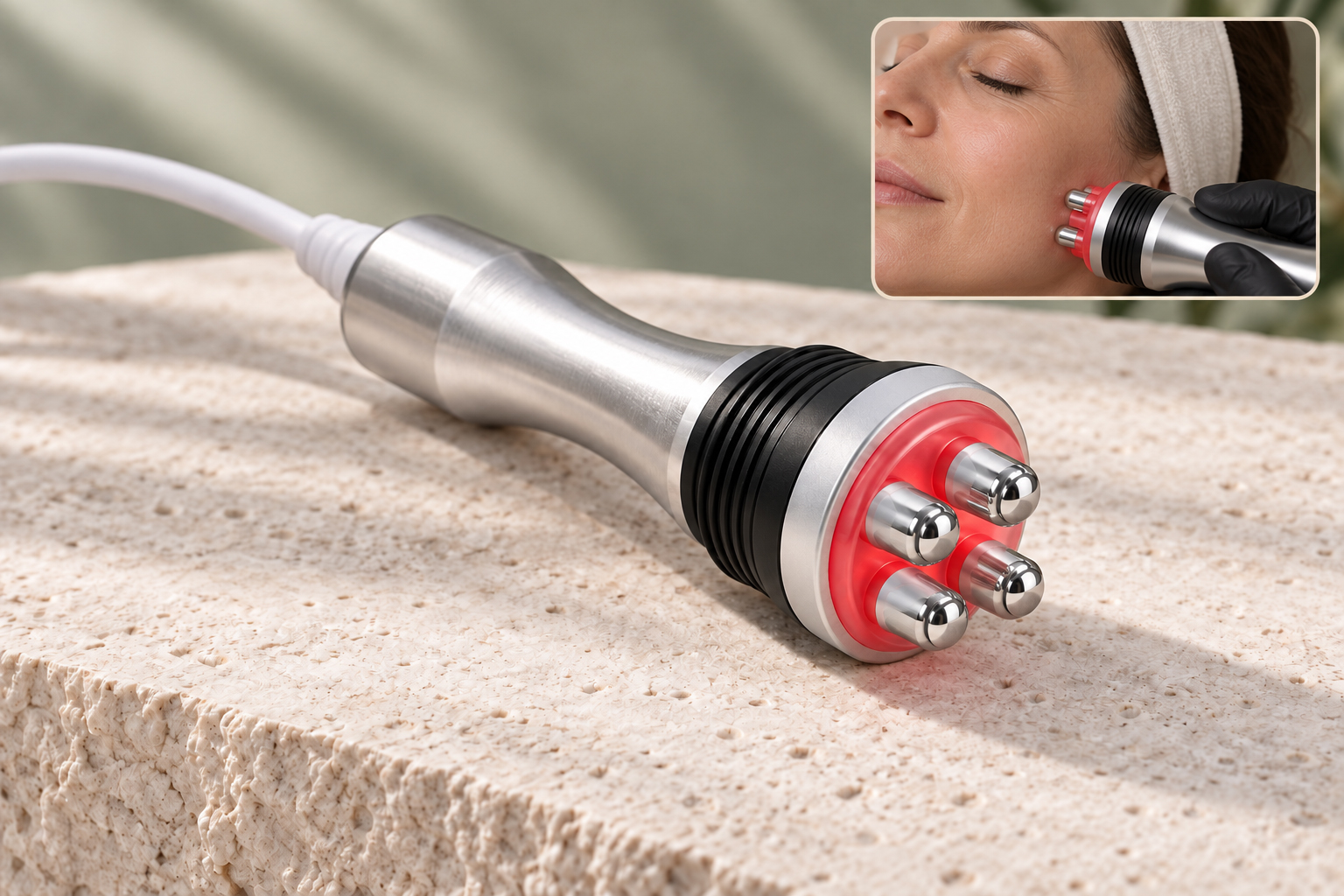 4-pole facial RF handpiece and facial treatment