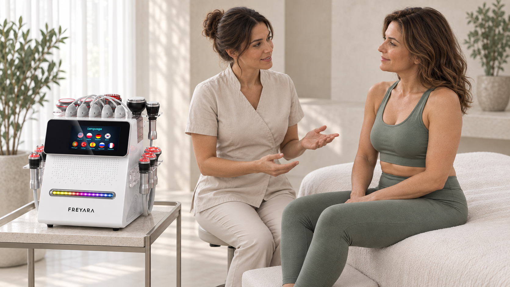 FREYARA machine in premium beauty salon environment