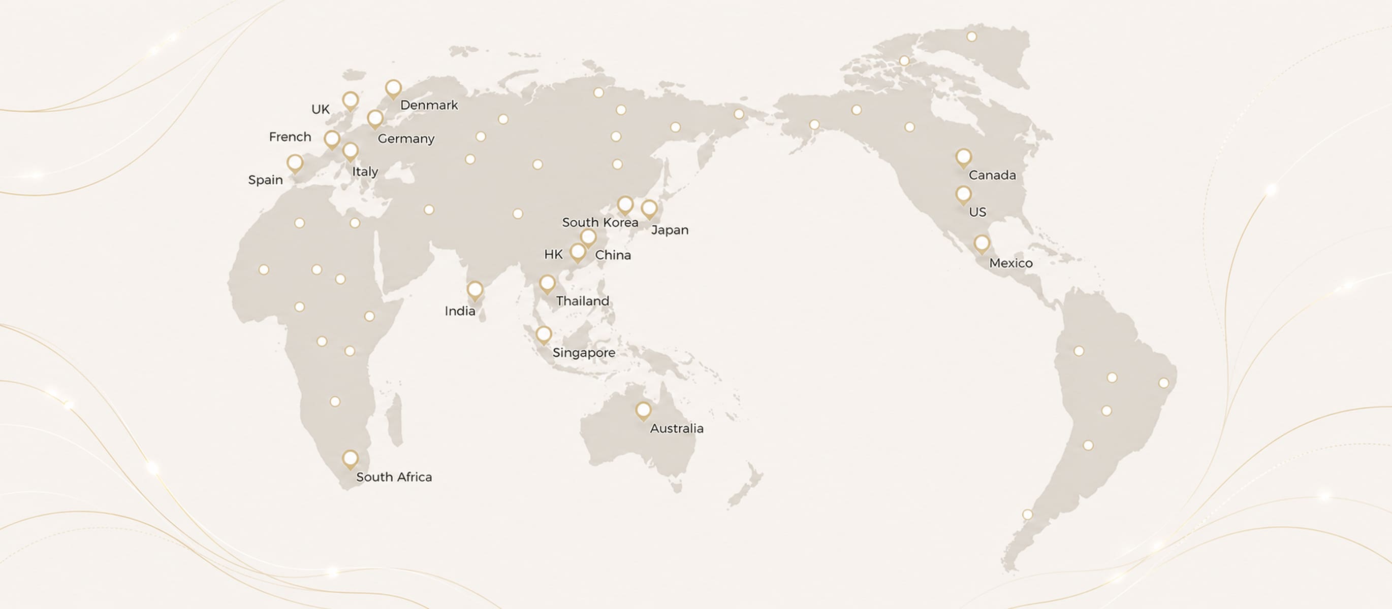 Map of FREYARA's international markets