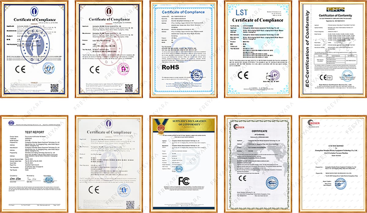FREYARA certificates