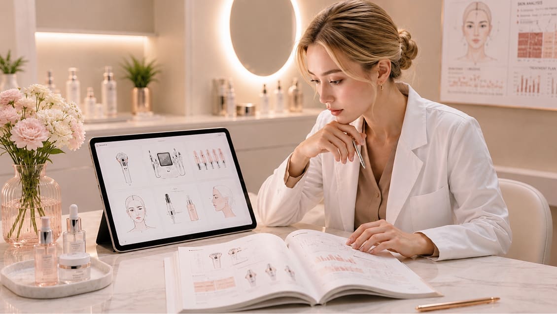 A FREYARA specialist reviewing product research and instructions