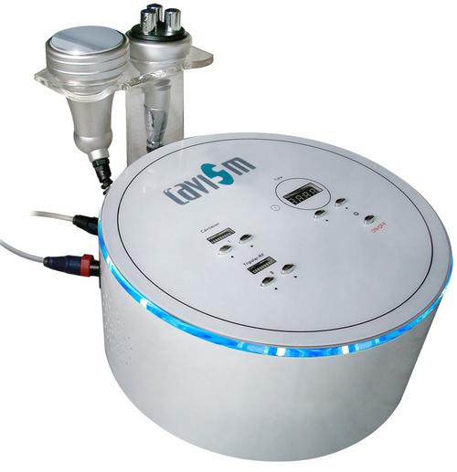 Professional using cavitation machine in clinic setting