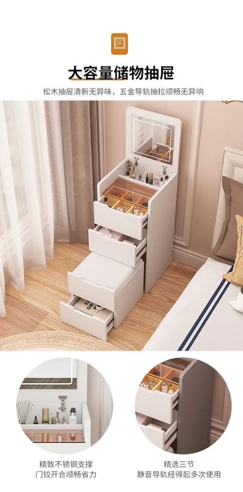 Modern LED vanity mirror in bedroom setting