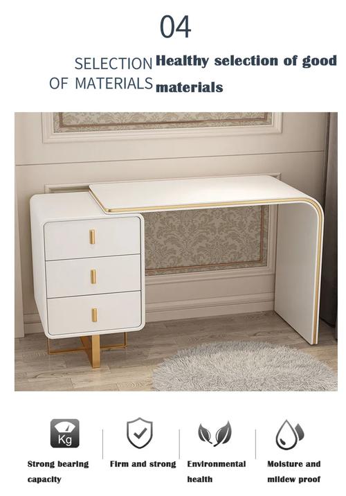 Round dressing table mirror in modern bedroom setting