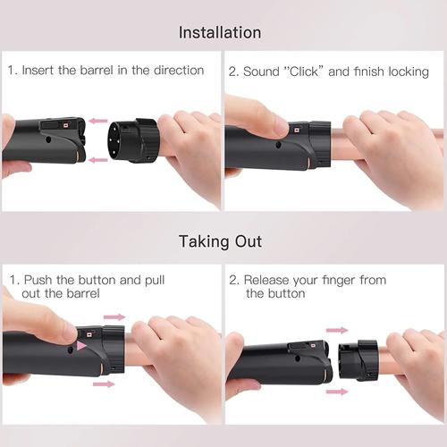 hair curling wand with glove