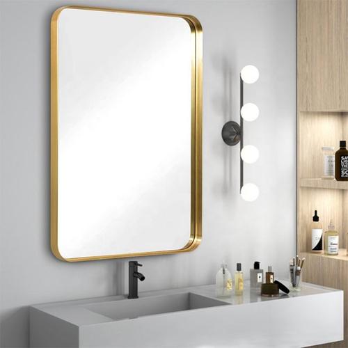 Modern bathroom with storage mirror demonstration